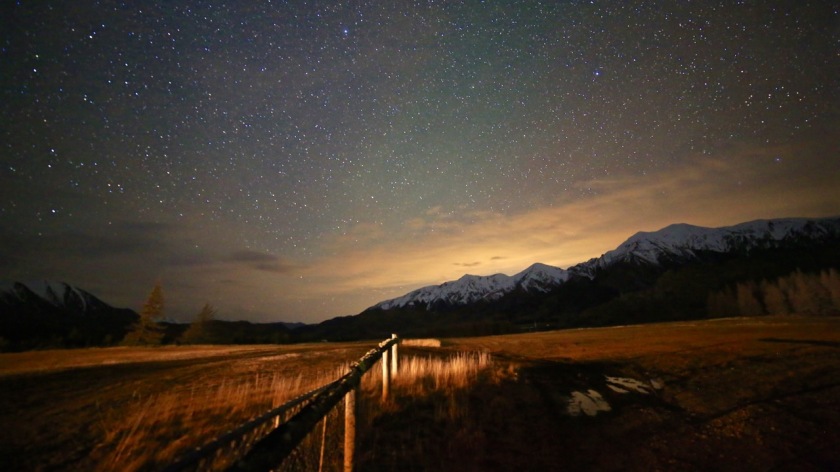 The night sky over the Torlesse Range, Castle Hill, New Zealand